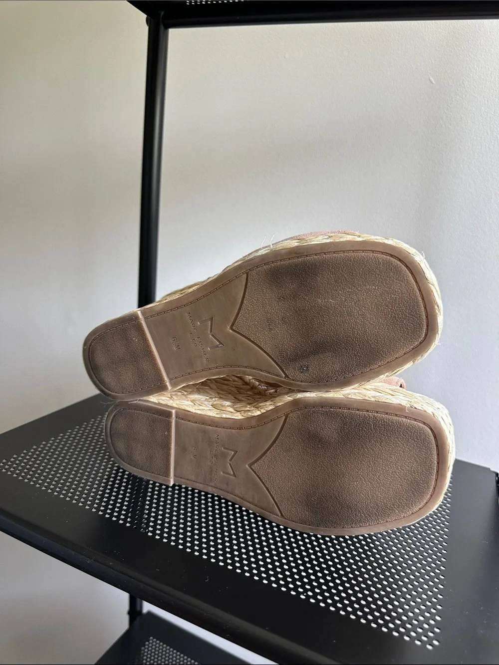 Marc Fisher Pink Suede Platform Espadrille Sandals